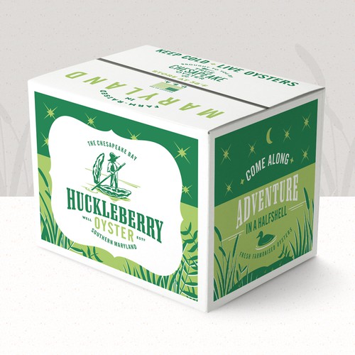 Agriculture packaging with the title 'Oyster box packaging design'