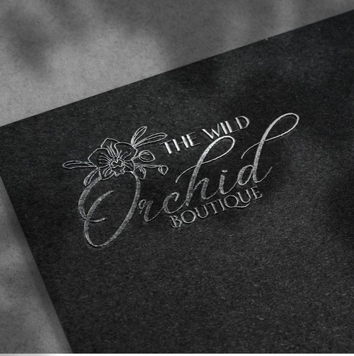 Orchid design with the title 'the wild orchid boutique'