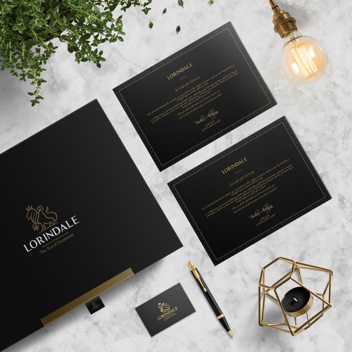 Travel agency design with the title 'Elegant Welcome Card for Lorindale Concierge'