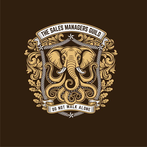 Limousine logo with the title 'Create a Timeless Crest Logo for the Sales Managers Guild (Featuring a Custom Octofant Mascot)'