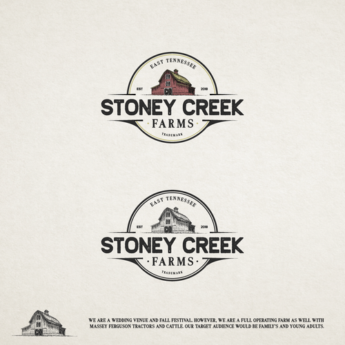 Farm logo with the title 'Vintage Logo for Stoney Creek Farms'
