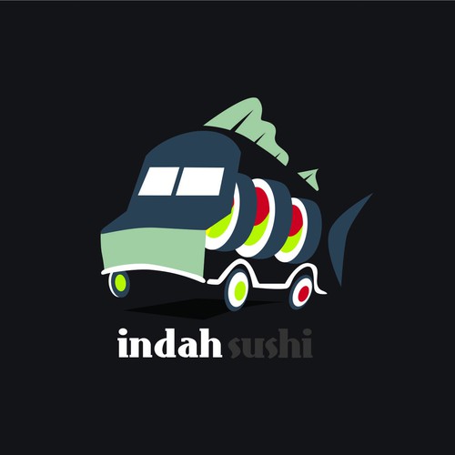 Sushi logo with the title 'Sushi Food Truck Logo'