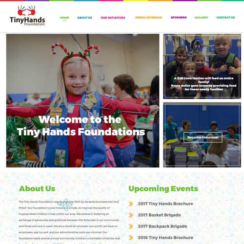 Charity website with the title 'Colorful Web Design for Charity Website'