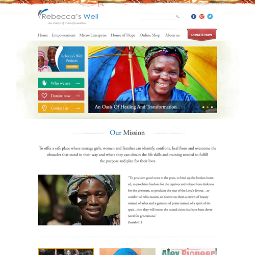 Women website with the title '99nonprofits: South Africa Needs You!'