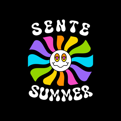 Floral t-shirt with the title 'Sente Summer'