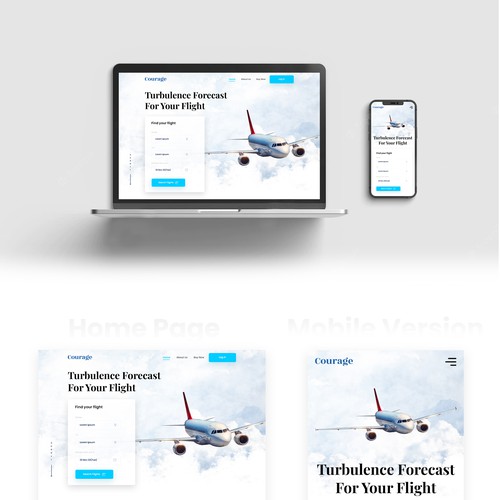 Figma design with the title 'Design a Brand New Website helping people with the Fear of Flying!!!'