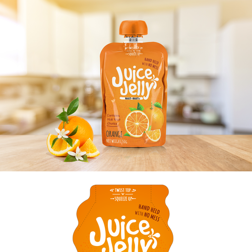 Orange packaging with the title 'Juice Packaging for Kids'