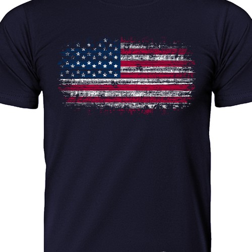 Rustic t-shirt with the title 'T-Shirt-U.S. Flag- Rustic and Minimalistic for a Charitable Apparel Co.'
