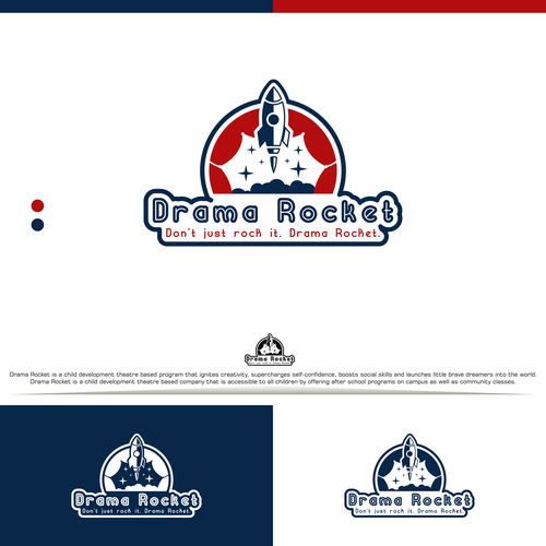 Theater logo with the title 'Drama Rocket Designs Concept'