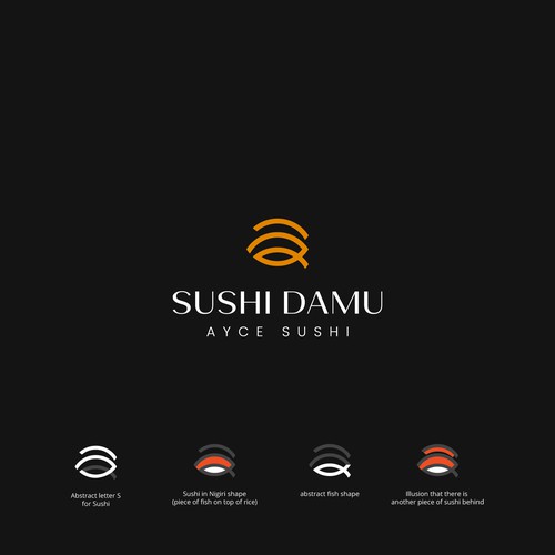 Japanese restaurant design with the title 'Logo for an All-You-Can-Eat Sushi Restaurant'