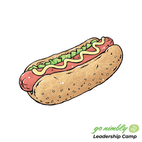 Hot dog design with the title 'Hotdog illustration'