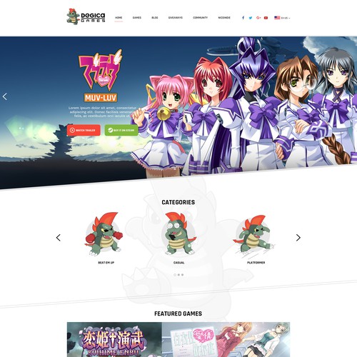 Entertainment website with the title 'Degica Games'