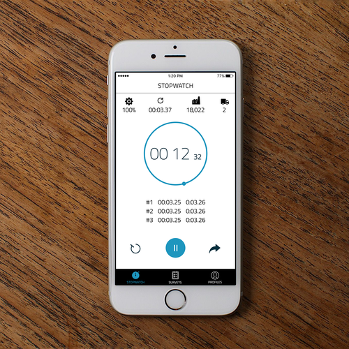 UI design with the title 'Clean iOS App for Process Optimization in the Mining Industry'