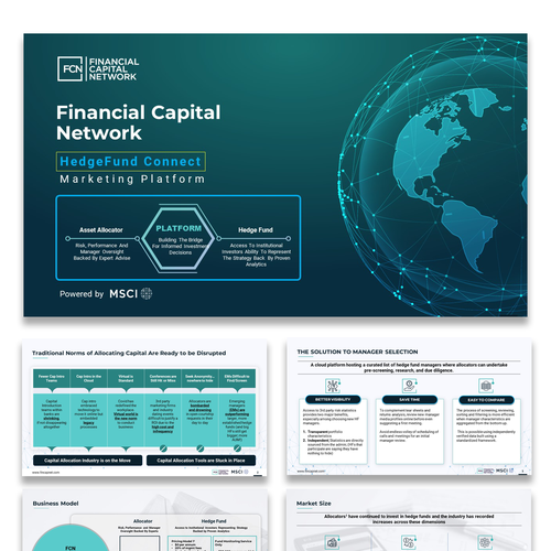 Accounting design with the title 'Financial Capital Network Deck design'