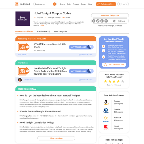 Friend design with the title 'Coupon Code Sharing Website'