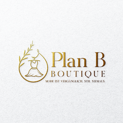 Dress design with the title 'Plan B Boutique Branding'