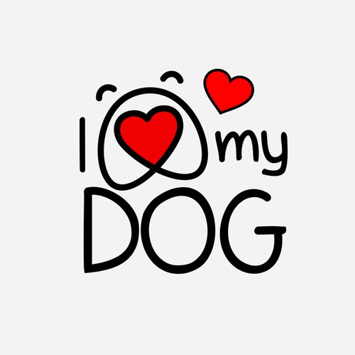 Puppy logo with the title 'I heart my dog'