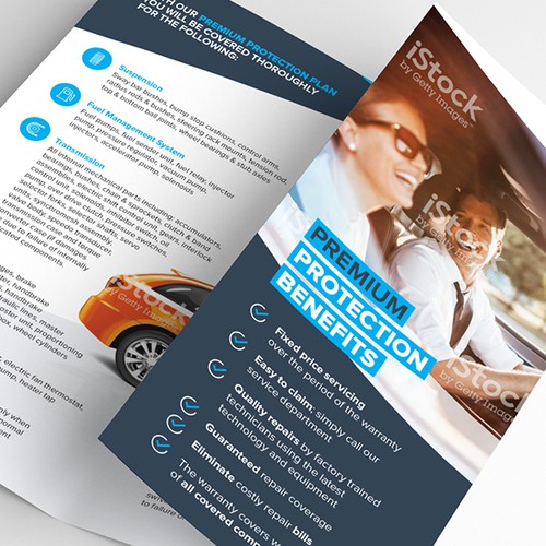 Tri-fold design with the title 'Modern Automotive Tri-Fold Design'