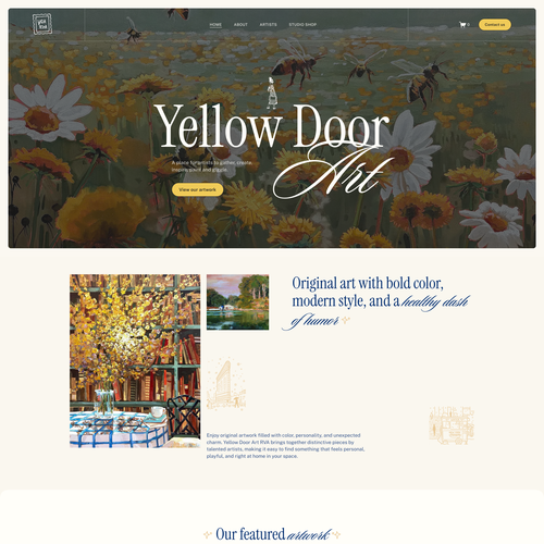 Paint design with the title 'Yellow Door Art Studio'
