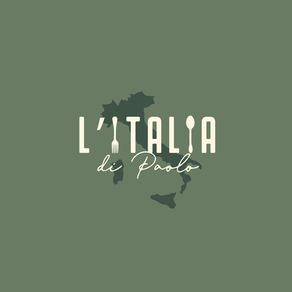 Italian cuisine logo with the title 'L'talia'