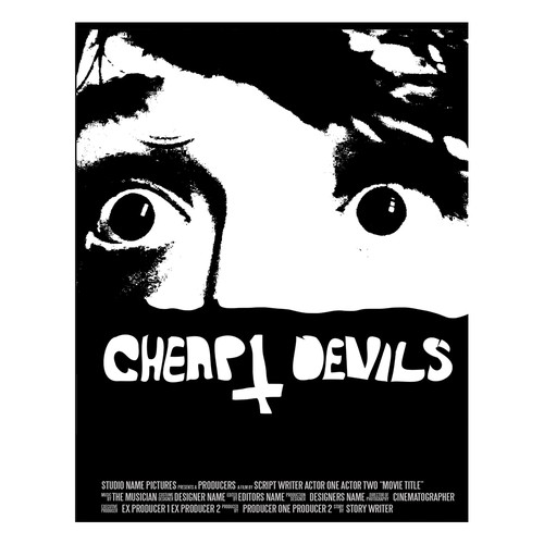 Movie poster artwork with the title 'Cheap Devils movie poster'