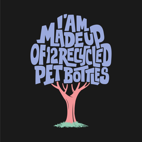 Bottle design with the title 'Recycled'