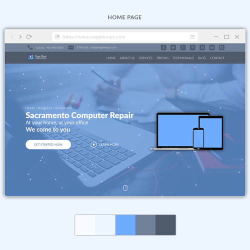 IT website with the title 'Web page redesign for omputer Repair & IT Services Company'
