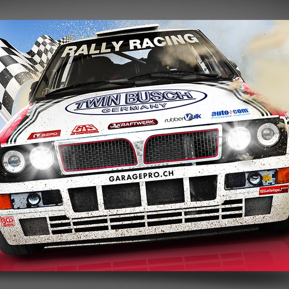 Rally design with the title 'Professional garagepro Equipment'