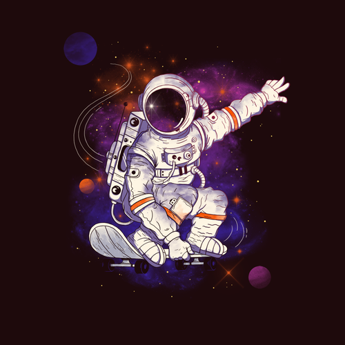 Astronaut design with the title 'Space Journey'