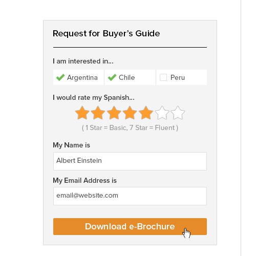 Rating design with the title 'Design a sidebar contact form'