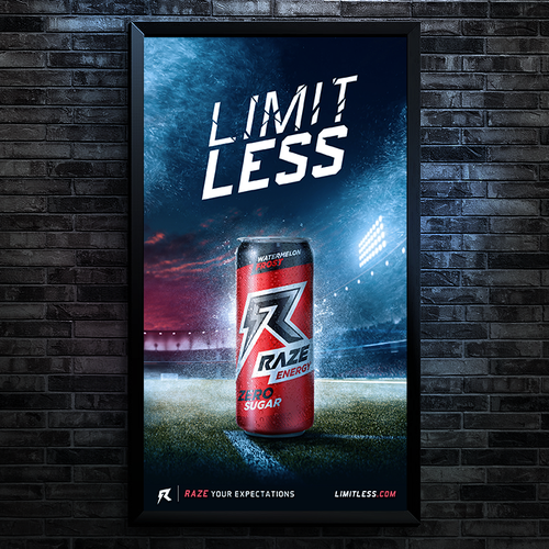 Ad design with the title 'Energy Drink Poster'