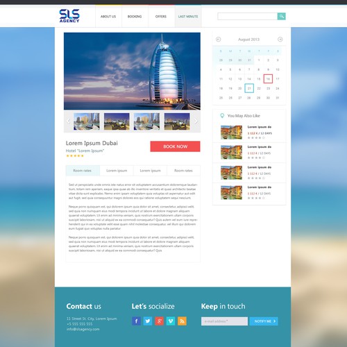 Travel agency website with the title 'SLS Agency '