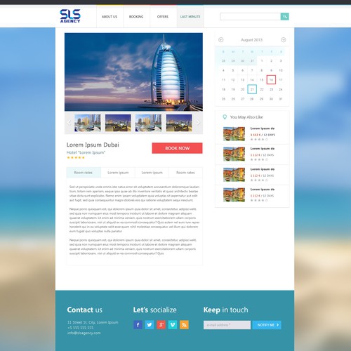 Booking website with the title 'SLS Agency '