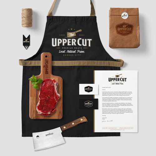Butcher logo with the title 'Create a one of a kind Vintage yet modern Premium Meat logo'