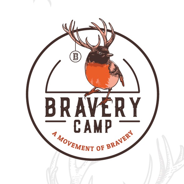 Robin logo with the title 'Logo for Bravery Camp'