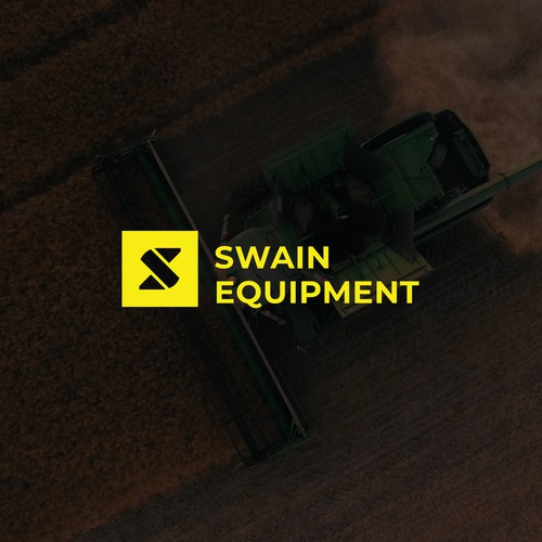 Black and yellow logo with the title 'Logo Design For A Website That Sells Haying Equipments'