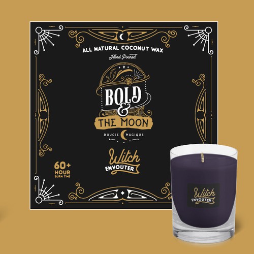 Dark label with the title 'Magical Candle'