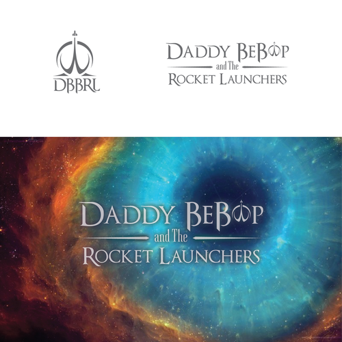 Sci-fi logo with the title 'Daddy BeBop Band Logo'