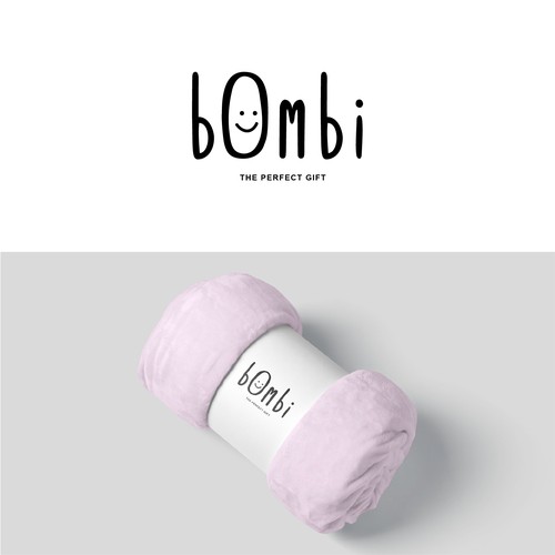 Kid's clothing logo with the title 'Cute Smiley Logo Bombi'