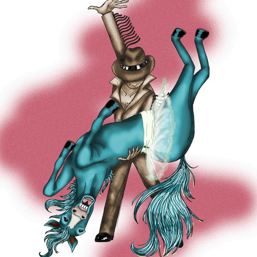 Horse artwork with the title 'Dramatic dip of.... a horse'