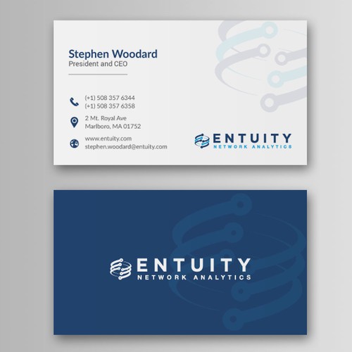 Transparent design with the title 'Business card contest winner'