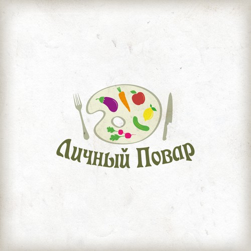 Palette design with the title 'Logo for "Personal Сhef", "Личный Повар"'