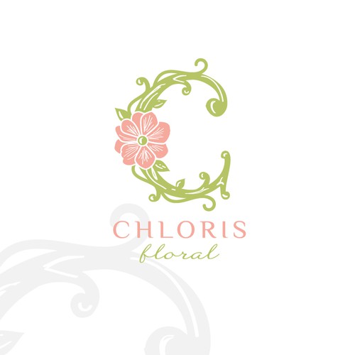 Flower shop logo with the title 'Art nouveau logo design'