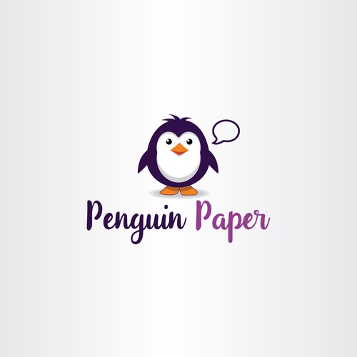 Penguin logo with the title 'Adorable  Penguin Paper'