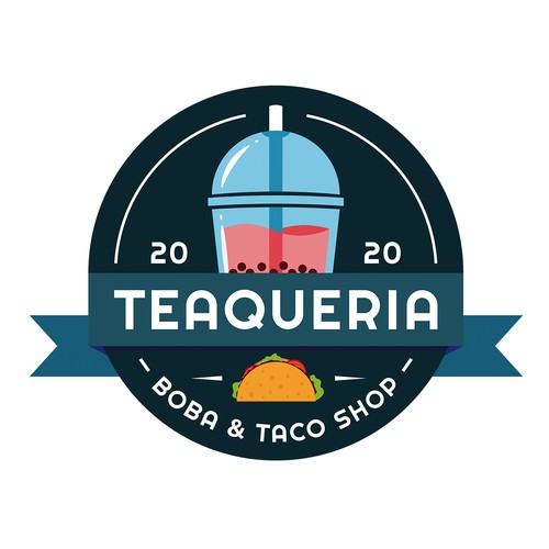 Boba logo with the title 'Teaqueria'