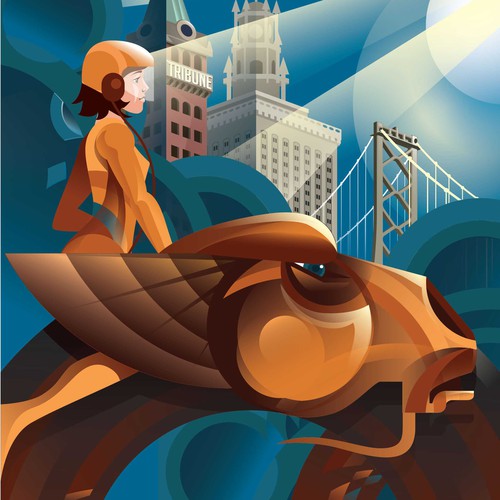 Art Deco design with the title 'Poster Design for New 99 Office in Oakland'