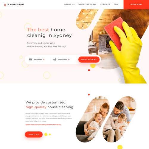 Cleaning website with the title 'Maid for you'