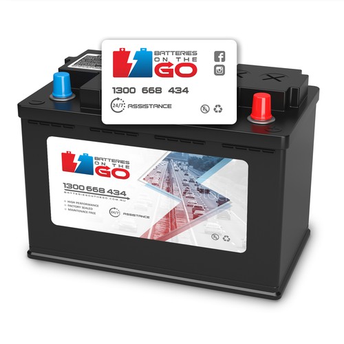 Battery design with the title 'Car battery label'