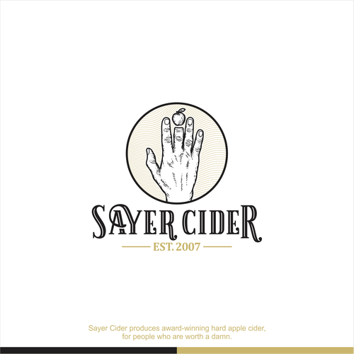 Apple logo with the title 'Logo concept for Sayer Cider'