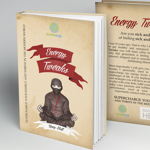 Yoga book cover with the title 'Energy Tweaks Book Cover'